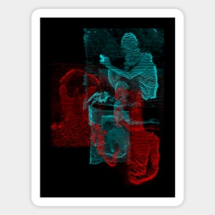 Digital Glitch Art Cursed Internet Image Design #4 Magnet